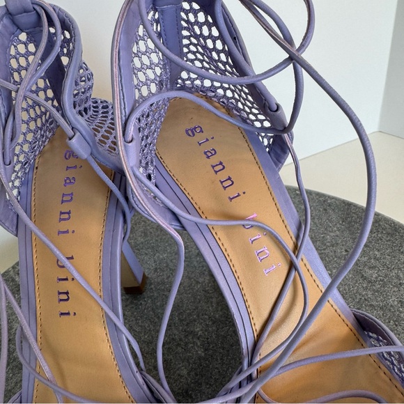 Gianni Bini Reagan Mesh And Leather Purple Heels 9.5 - Picture 8 of 12